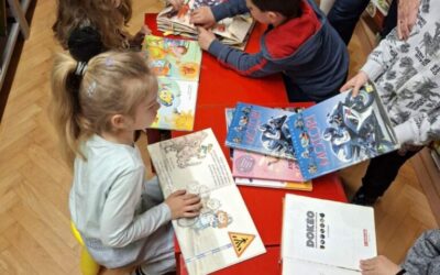 Budući prvašići u posjetu školskoj knjižnici